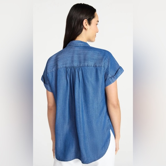 NWT Time and Tru Blue Denim Button-Down Shirt - Picture 2 of 8